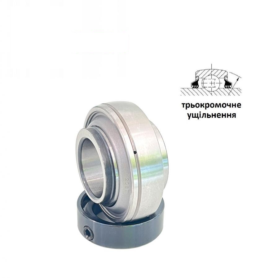 підшипник з ексцентриком та трьохкромковим ущільненням HC208-24 AGRI PREMIUM (JD9434+JD9201, G1108KRRB, 454113R91, 84330074, 10970)  (PEER-SKF)