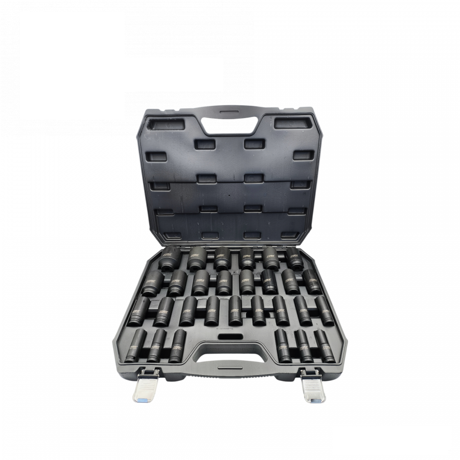 zestaw nasadek udarowych długich 1/2" 10-46 mm. 29 szt. 13780029 (GDAD3201, GCAI2701) (J-FORCE, Chiny)