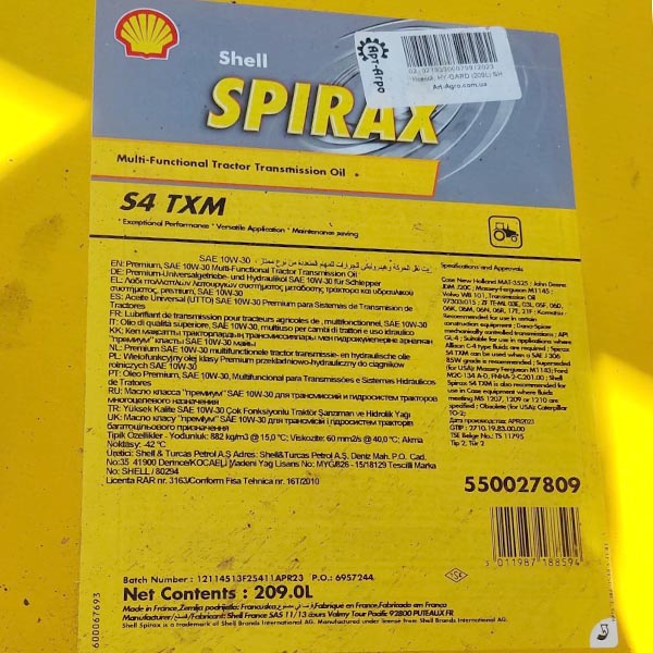 SHELL Spirax S4 TXM Olej przekładniowo-hydrauliczny (209 l)