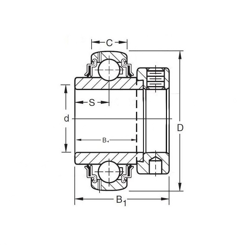 YEL 208-2DW/AG SKF Łożysko kulkowe stałe